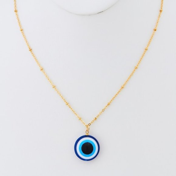 ❌SOLD OUT❌ GOLD EVIL EYE PENDANT NECKLACE - Picture 3 of 3